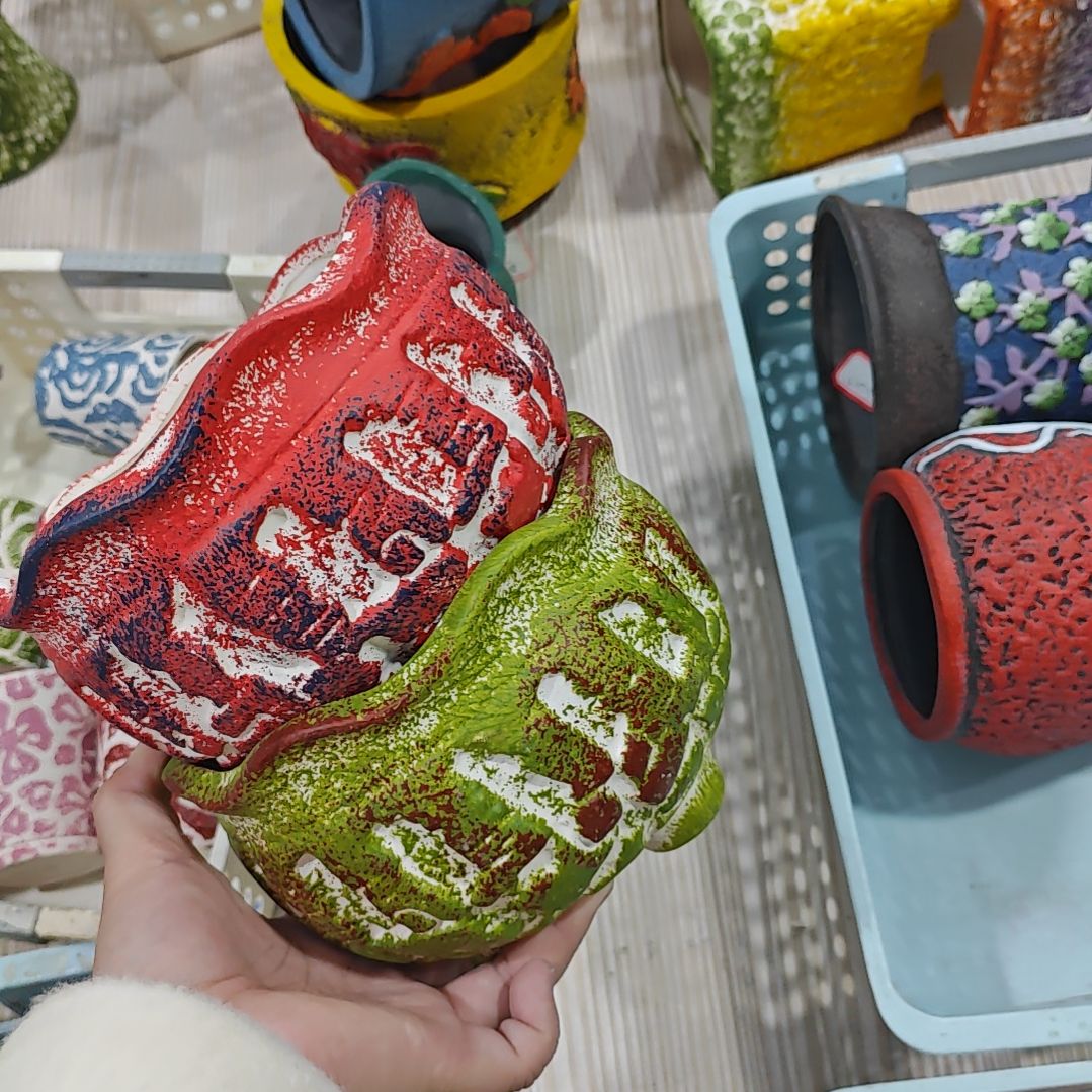 陶吸水透气的白陶花盆凑满12发货