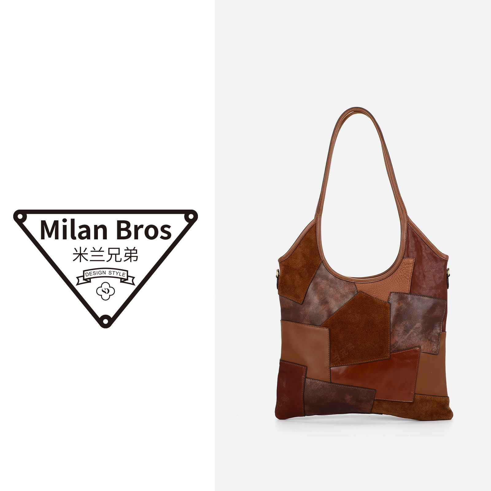 【米兰兄弟】时尚头层牛皮腋下包女士