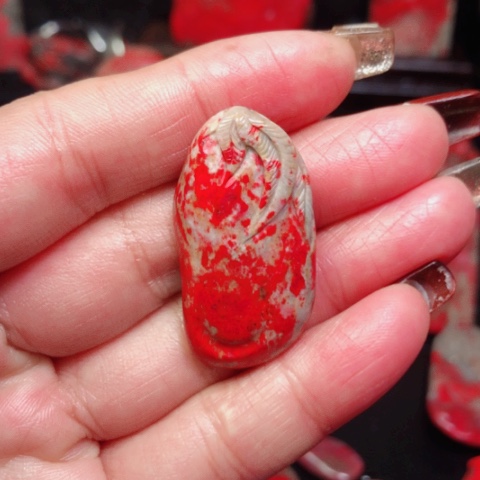昌化鸡血石麻****头昌化鸡血石挂件