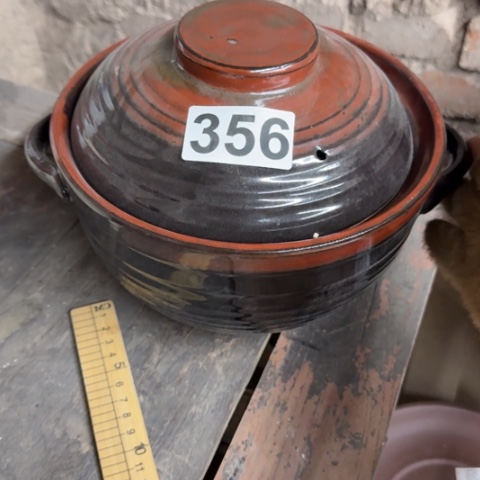 泥塑磁州窑土砂锅口径21高11