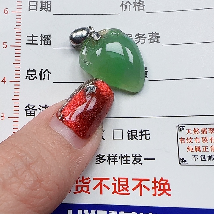 翡翠颈饰银S925镶嵌天然