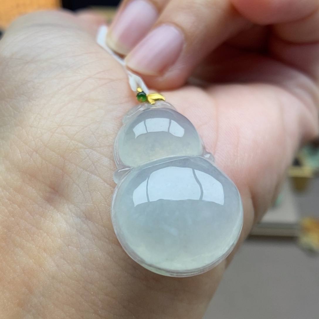 翡翠18K金镶嵌颈饰吊坠29