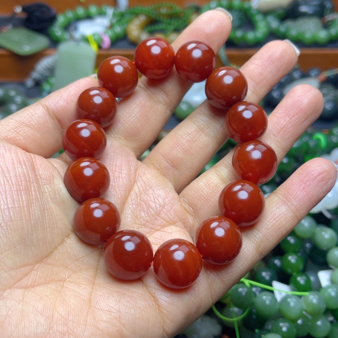 南红玛瑙未镶嵌手链