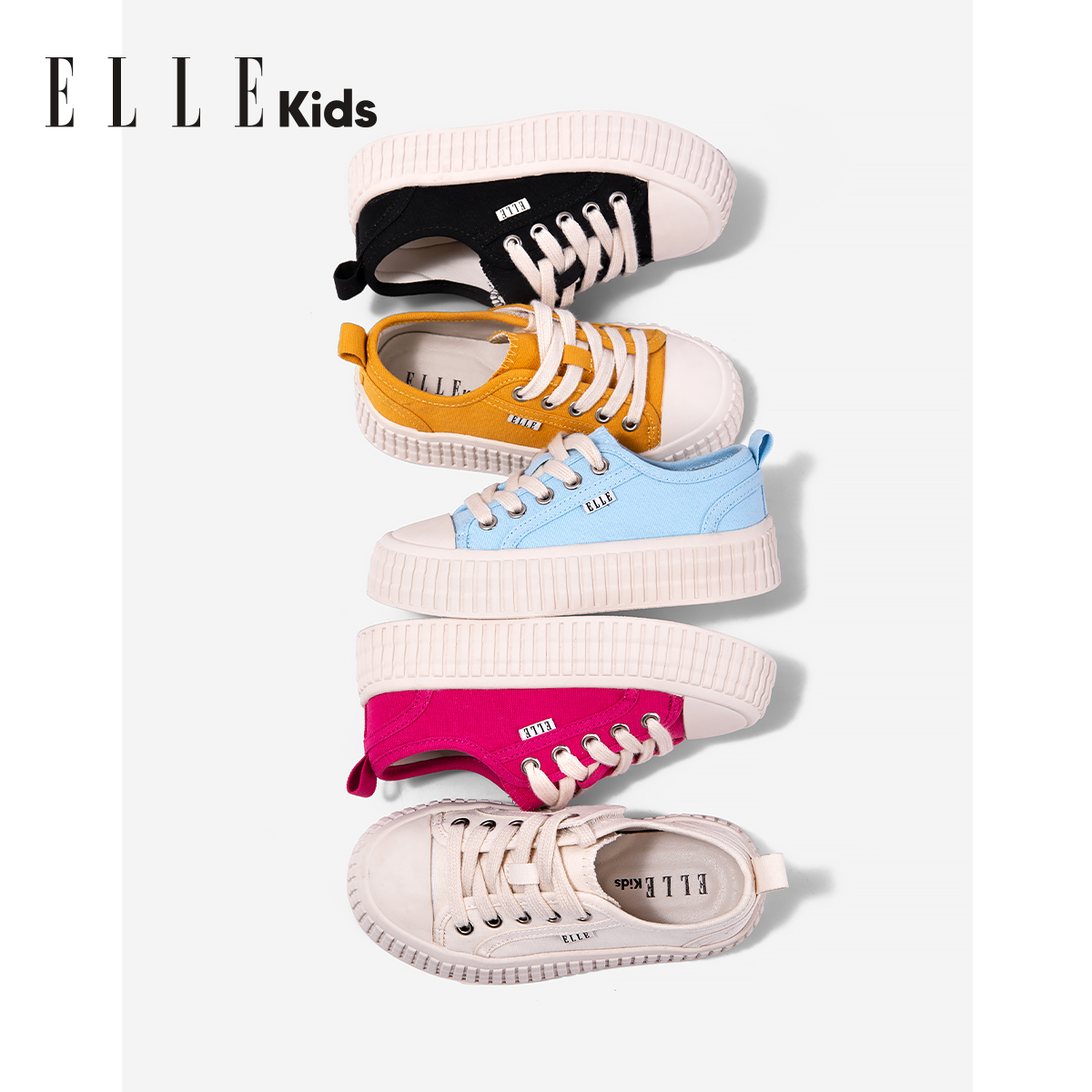 ELLE KIDS女童帆布鞋2025秋季新款儿童休闲鞋小女孩百搭板鞋童鞋