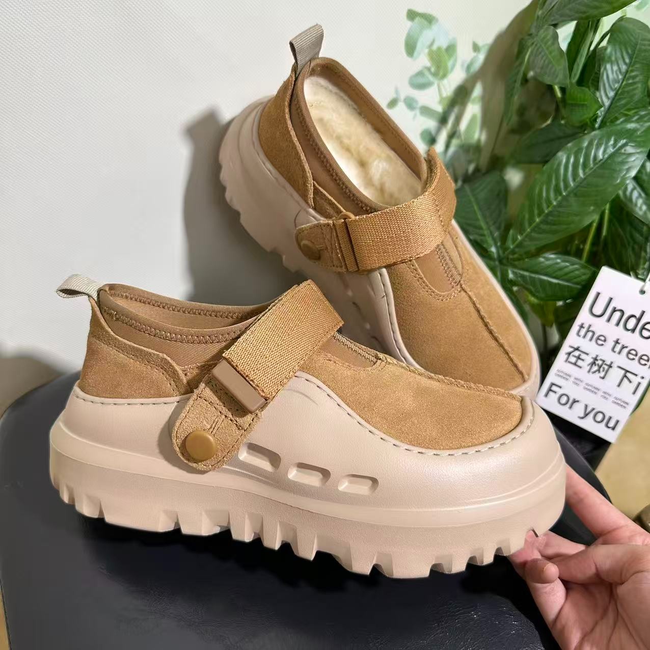 Y2025雪地靴新款一博同款真皮时尚百搭冬季保暖加厚