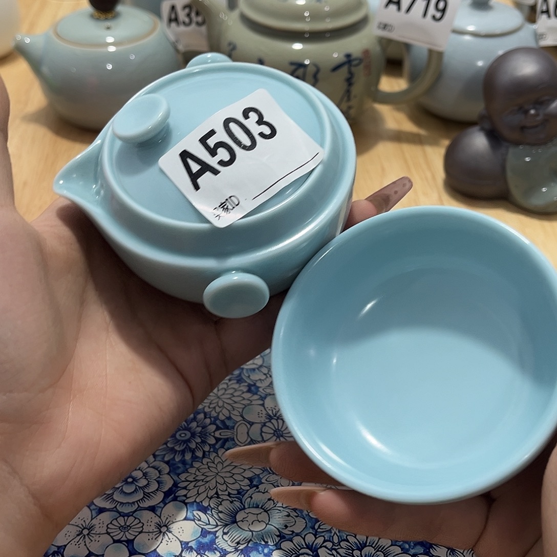 瓷片茶摆件工艺品摆件666