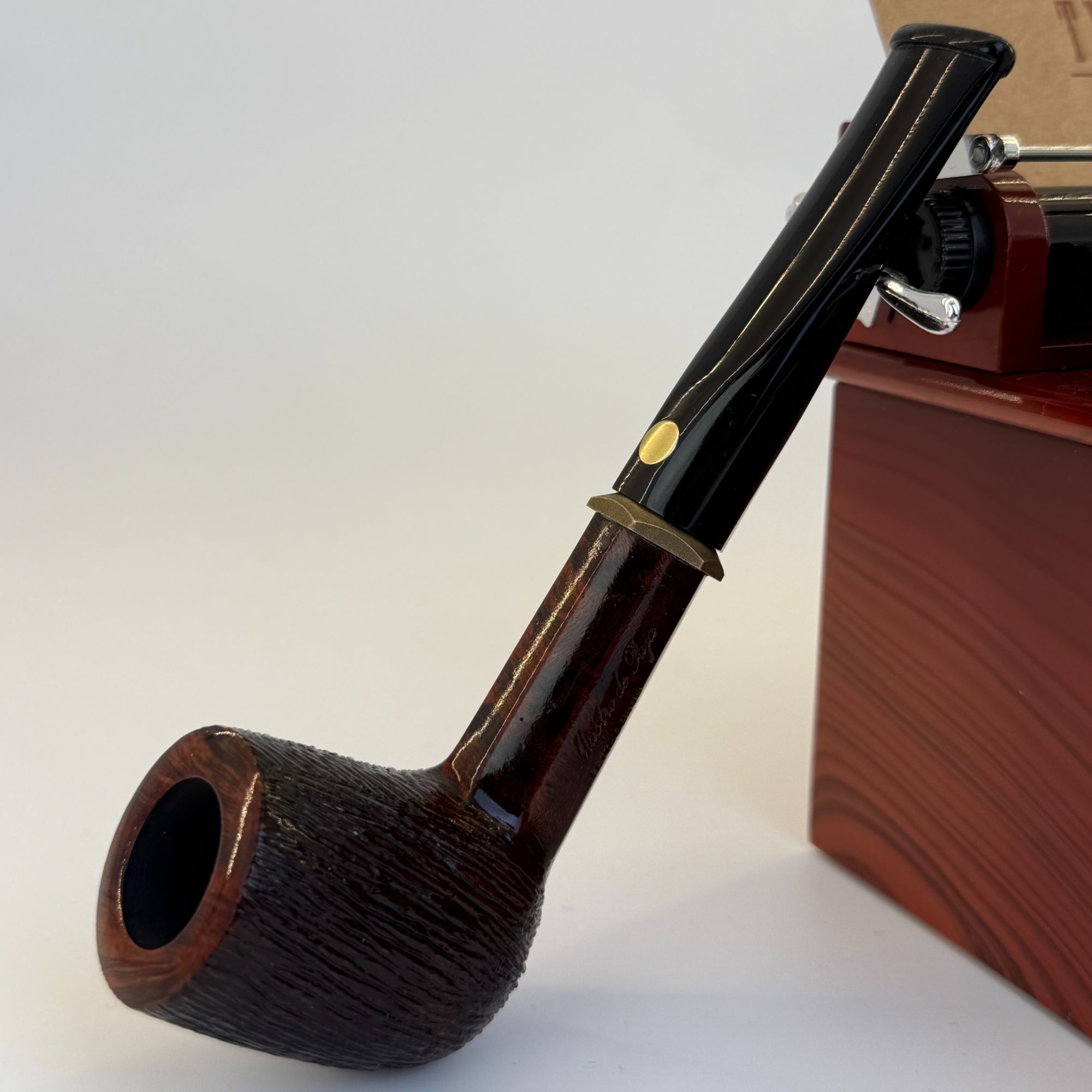 意大利马仕六棱手工石楠木烟斗