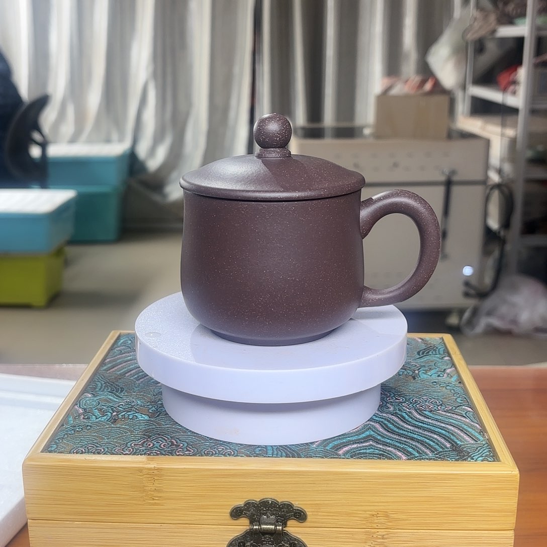 紫砂茶杯原矿深井紫泥小龙蛋办公杯没礼盒300