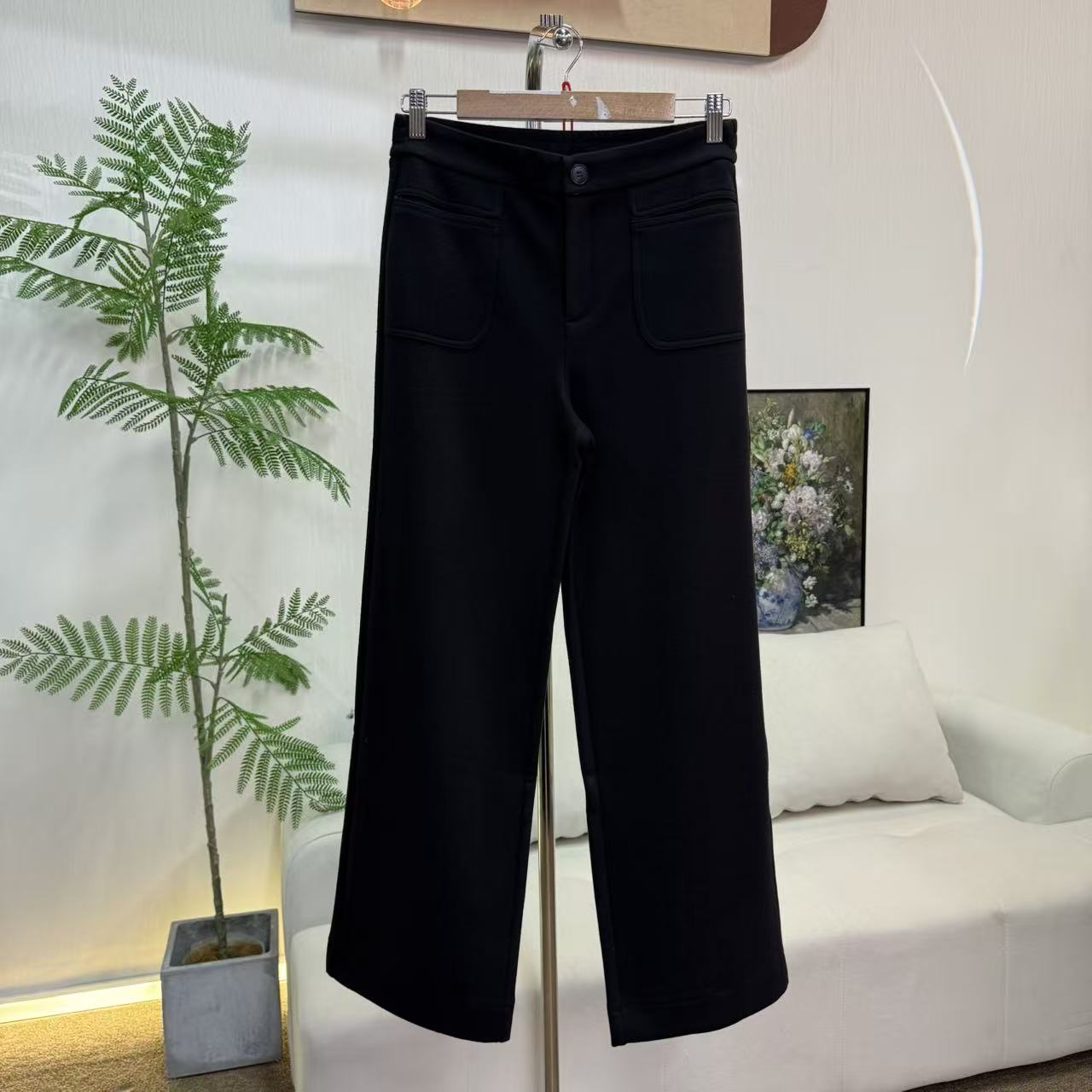 【朗】窄版毛呢绵羊毛混纺高腰垂感休闲裤【15313】