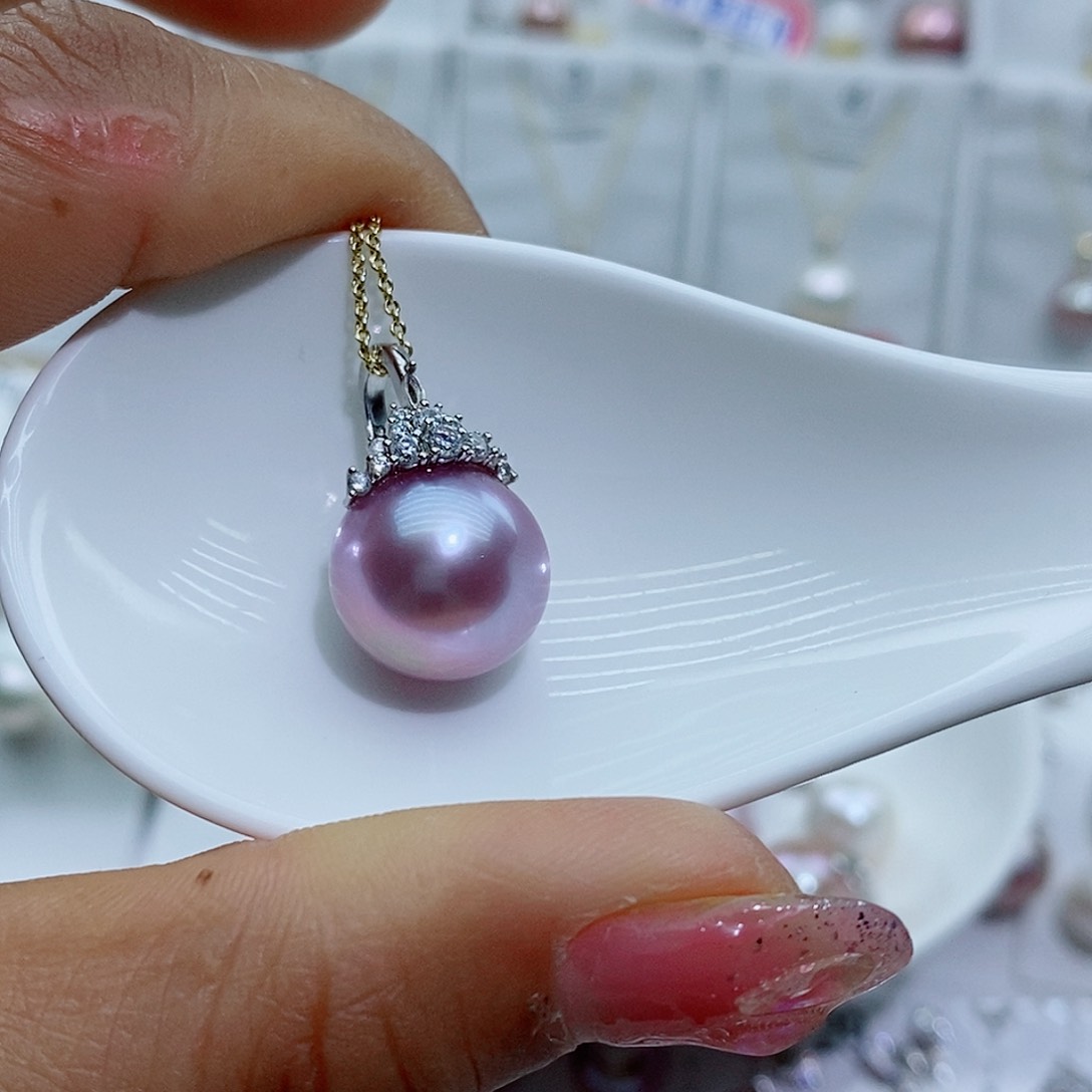 淡水珍珠项链银S925镶嵌猪*哈