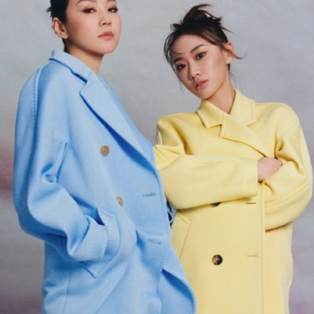 99新 AMIPARIS MaxMara 101801 双排扣 天蓝色 大衣 38码 99新