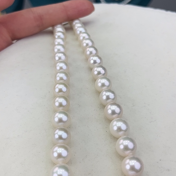 淡水珍珠颈饰银S925镶嵌卡10极光炫彩高品