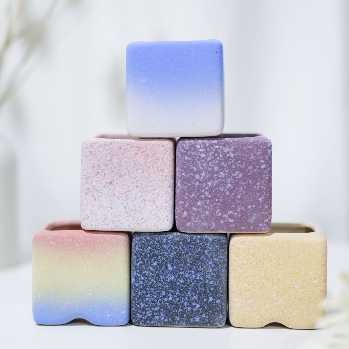 多肉花盆新款特价素烧小号麦饭石粗陶方形透气精致陶瓷花盆直播