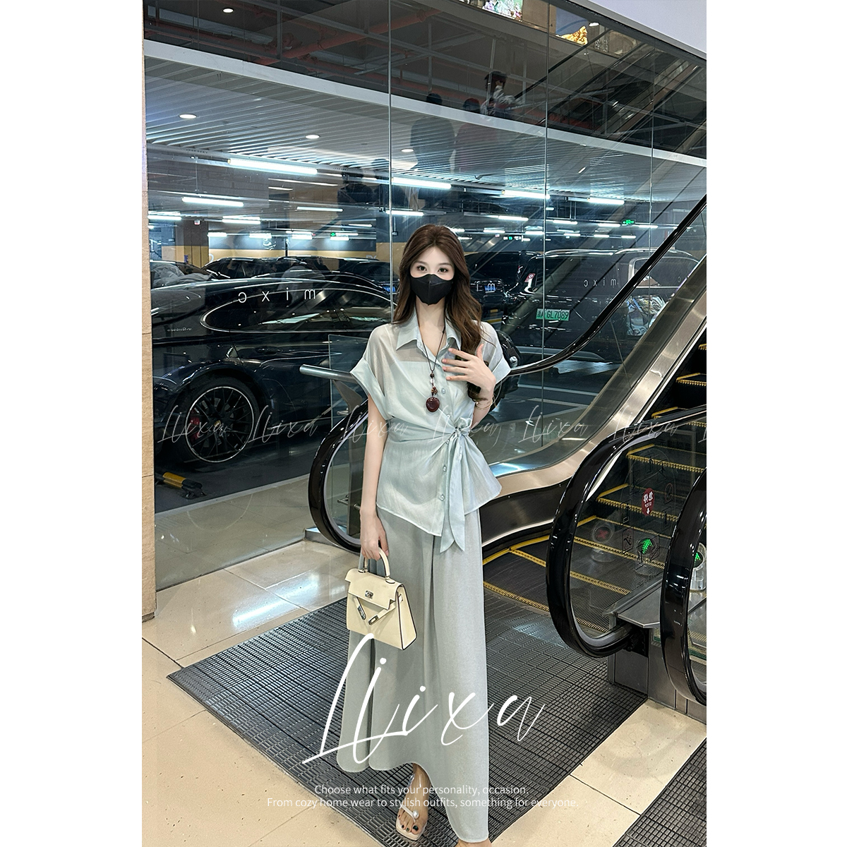 【交个朋友专属】Liixu法式围裹式系绑收腰衬衣显瘦半身裙L52TZ359