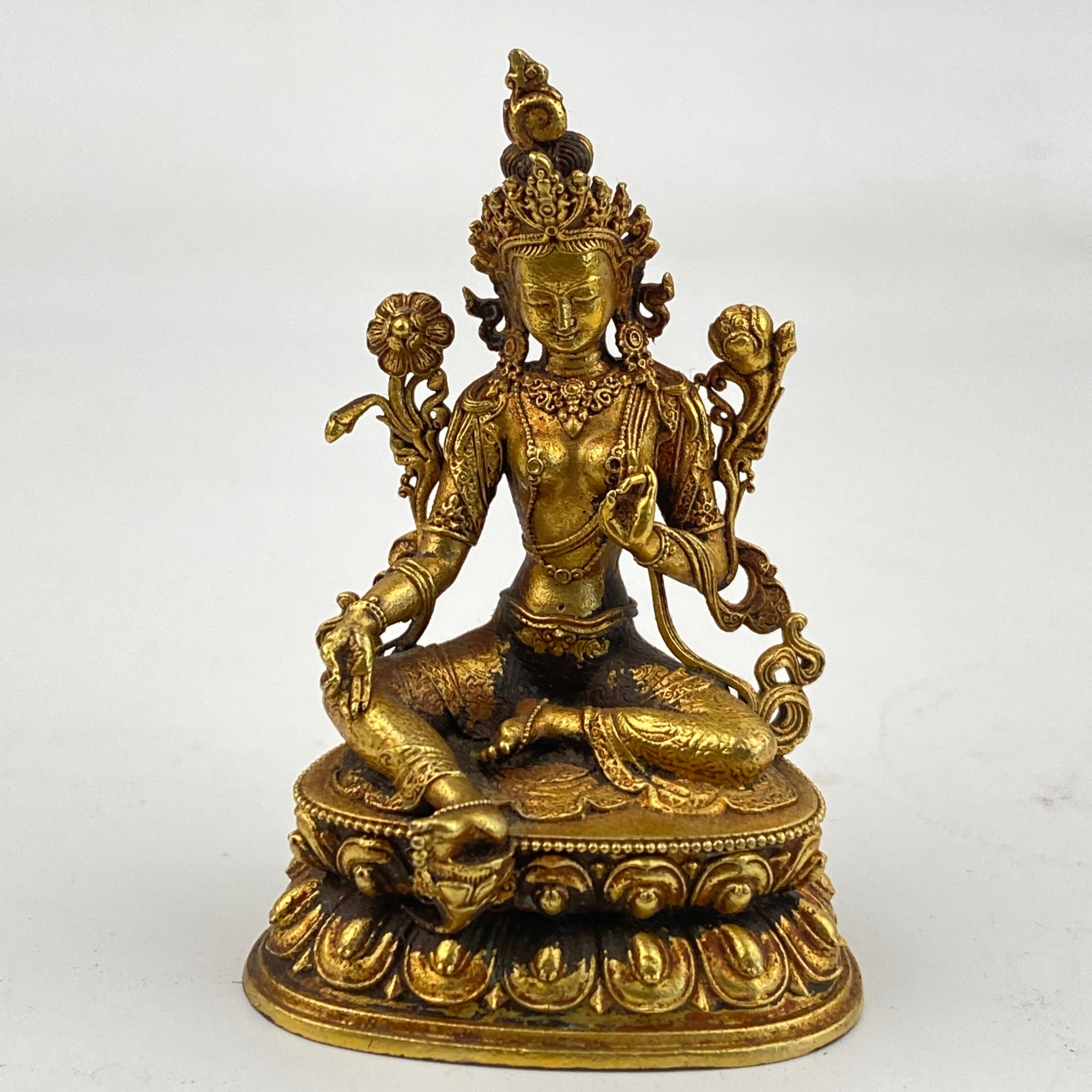 ZBM清代·铜鎏金绿度母造像59.1mm 99gZBM251109014