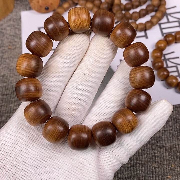 檀香木手串/手链老山檀香黑肉虎纹檀香王15/16老型珠沉水