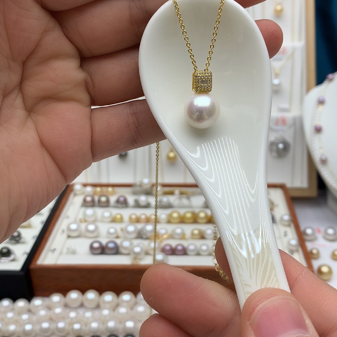 吊坠(不含链)淡水珍珠银S925镶嵌