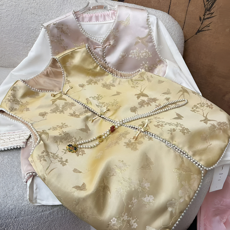 【春风】时尚新中式国风马夹春季圆领提花复古马甲