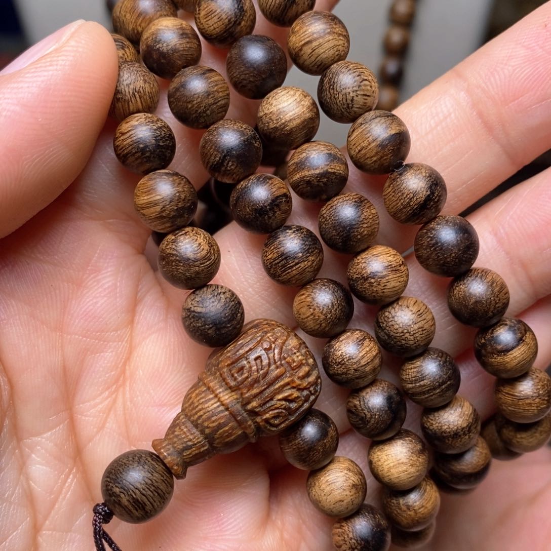 沉香手串越南富森红土瘤疤06×108设计