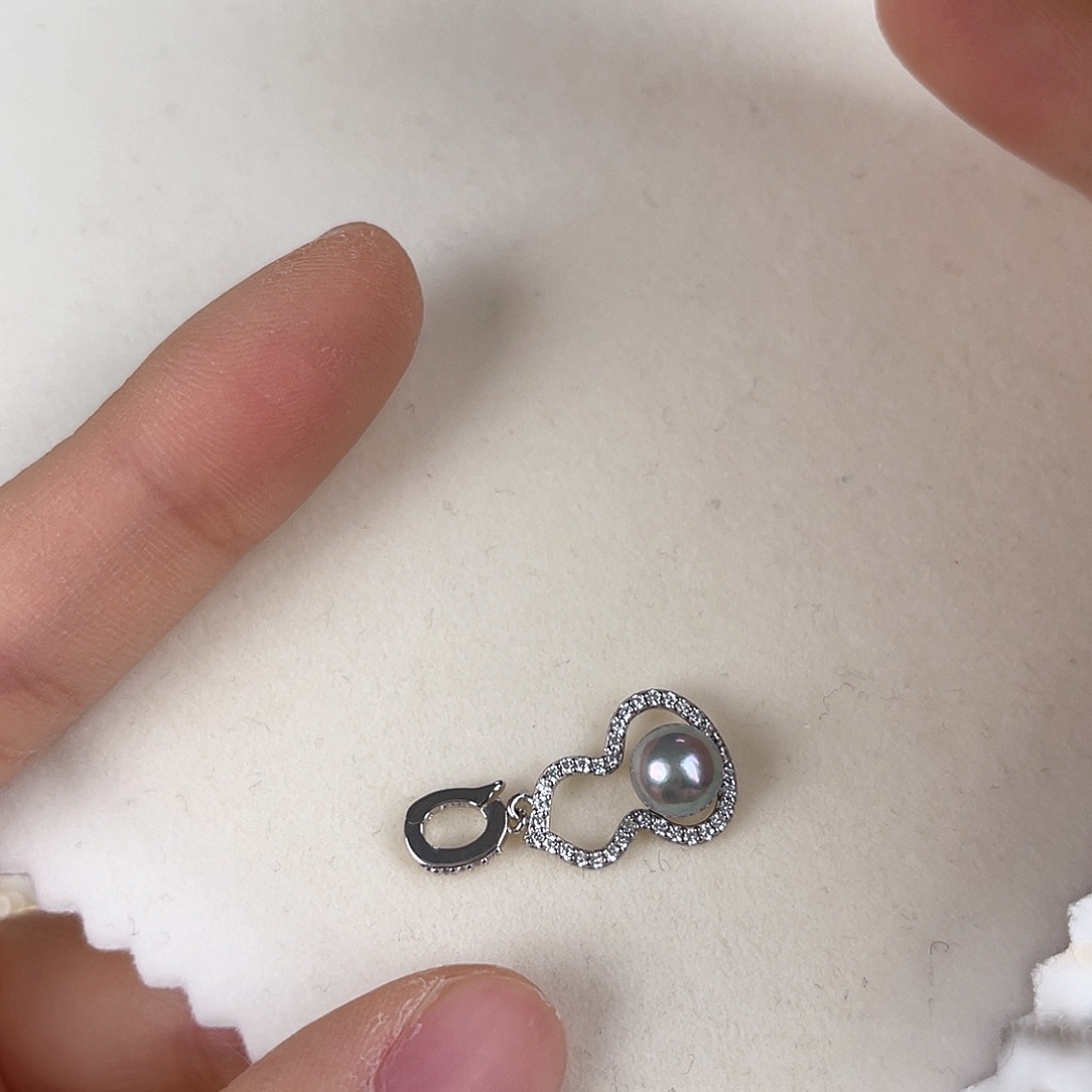 海水珍珠吊坠(不含链)银S925镶嵌