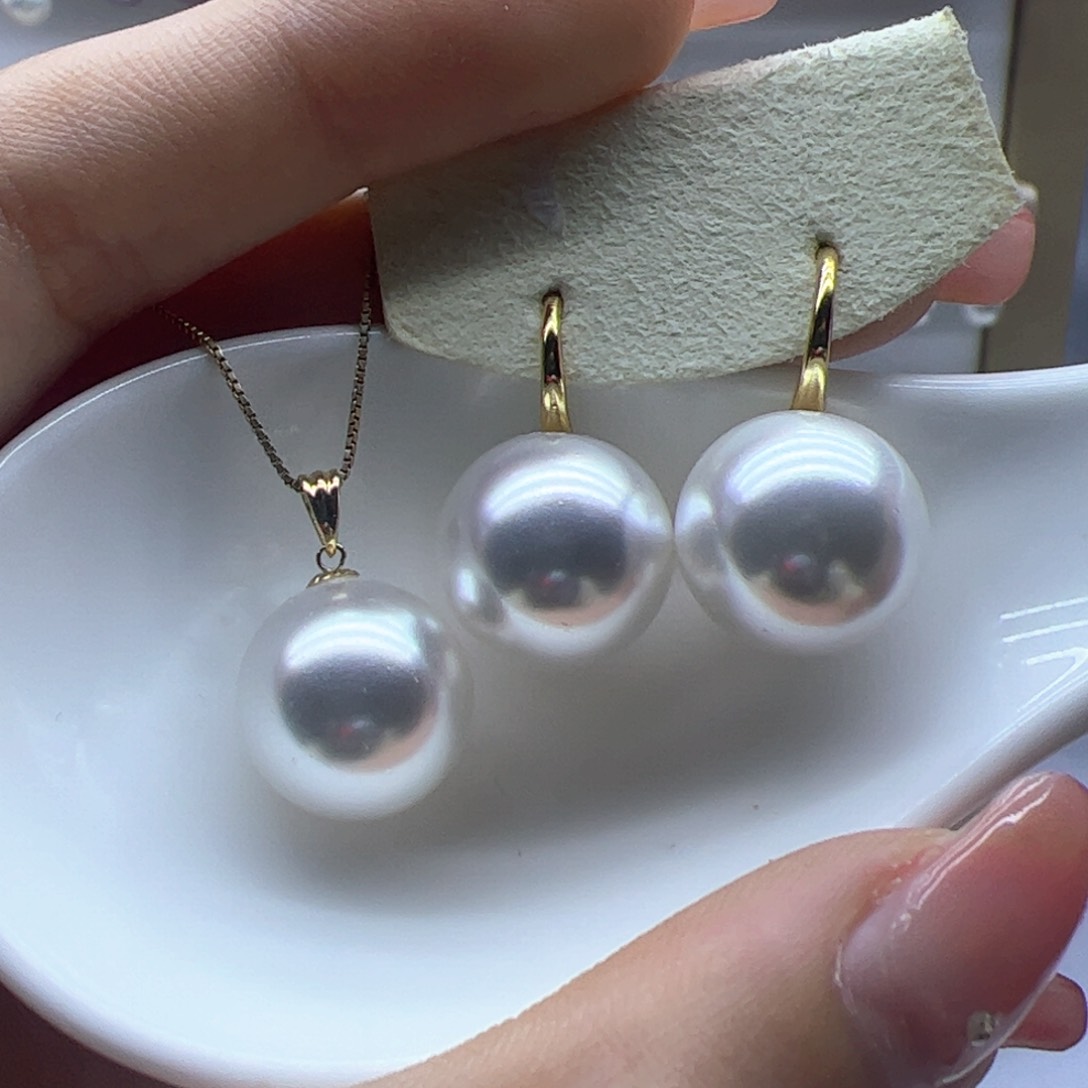 淡水珍珠18K金镶嵌吊坠(赠链)