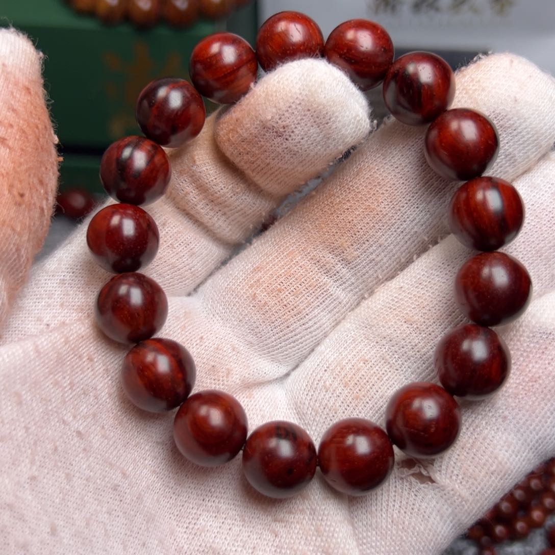 小叶紫檀手串/手链1.2火焰纹树头二膘 高油密 原汁原味