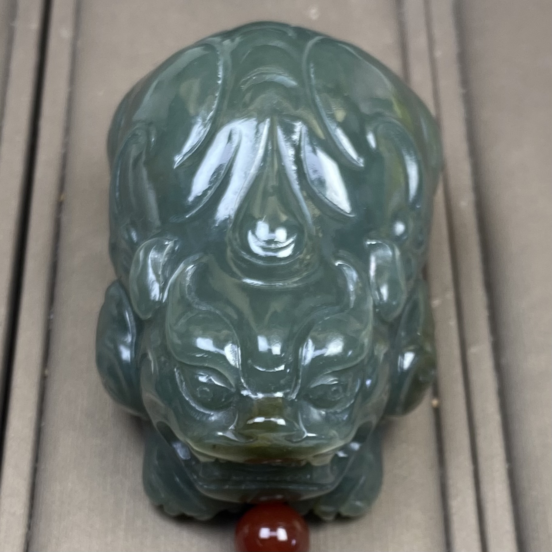 天然和田玉新疆且末蓝貔貅手把件一物一证油润细腻