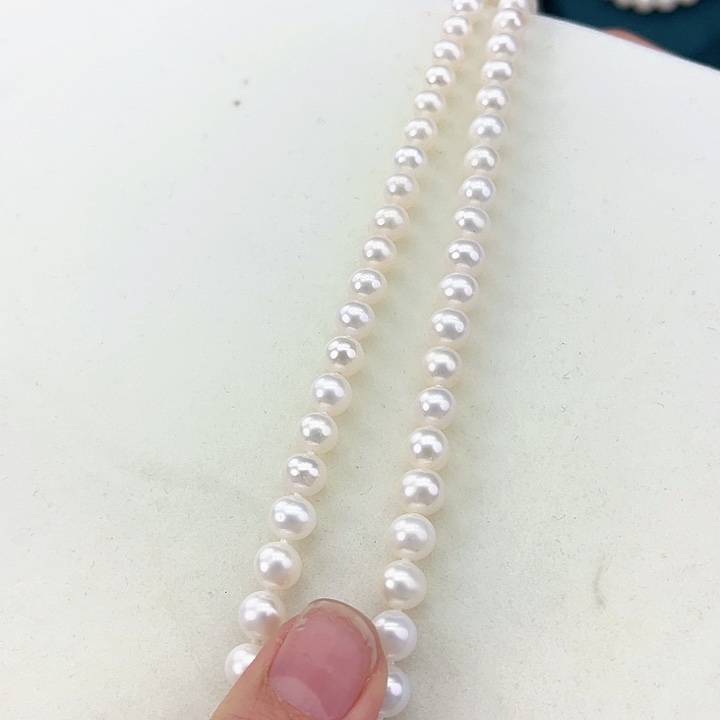 淡水珍珠颈饰银S925镶嵌卡7冷白高品