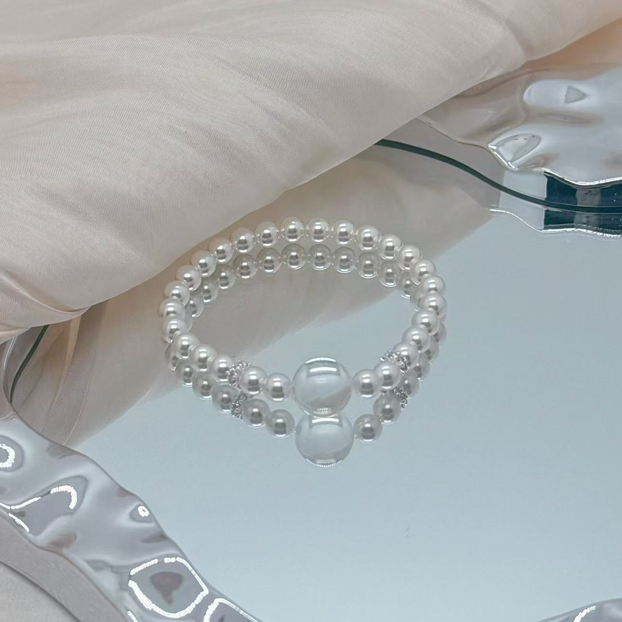 2541【白璃】天然 牛鼻孔白水晶 贝珠 设计款 多样性发