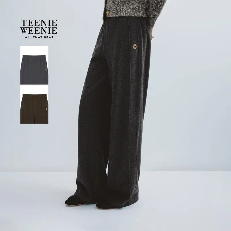 TeenieWeenie小熊女装卫裤25休闲舒适气质通勤直筒裤TTTM254VW2K