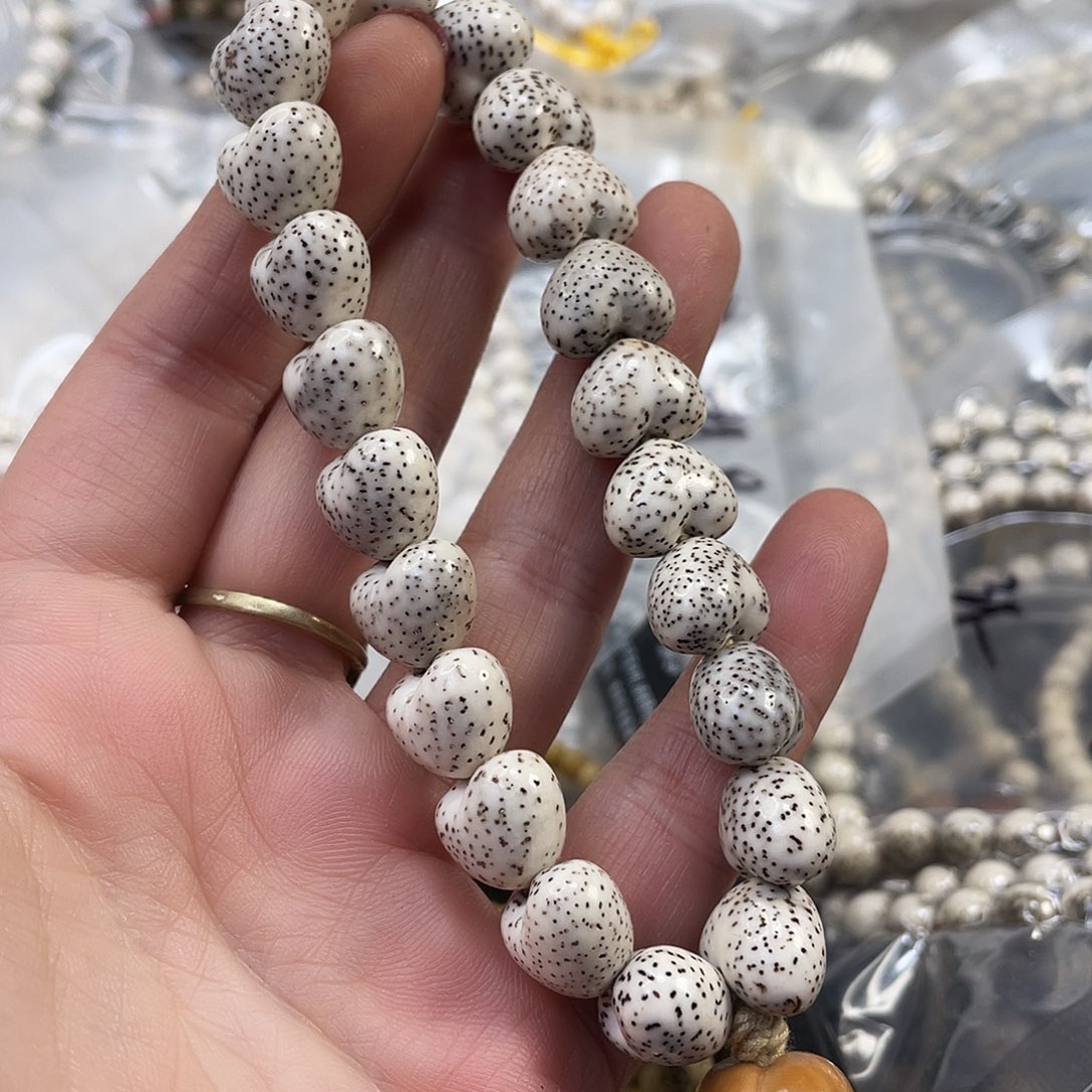 星月菩提手串星月雕刻桃心手持13+