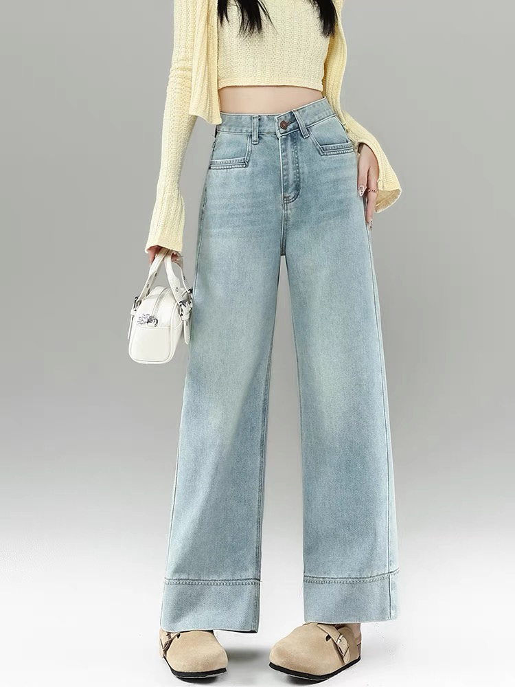 【开播宠粉】2025牛仔女装孤品牛仔裤阔腿喇叭弯刀奶奶裤