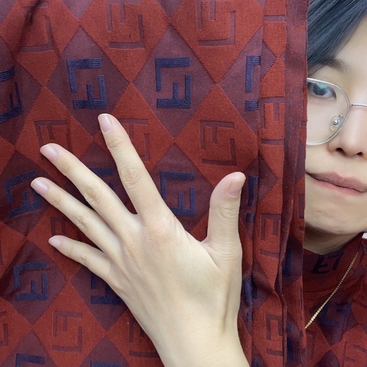 混纺红色提花1米      