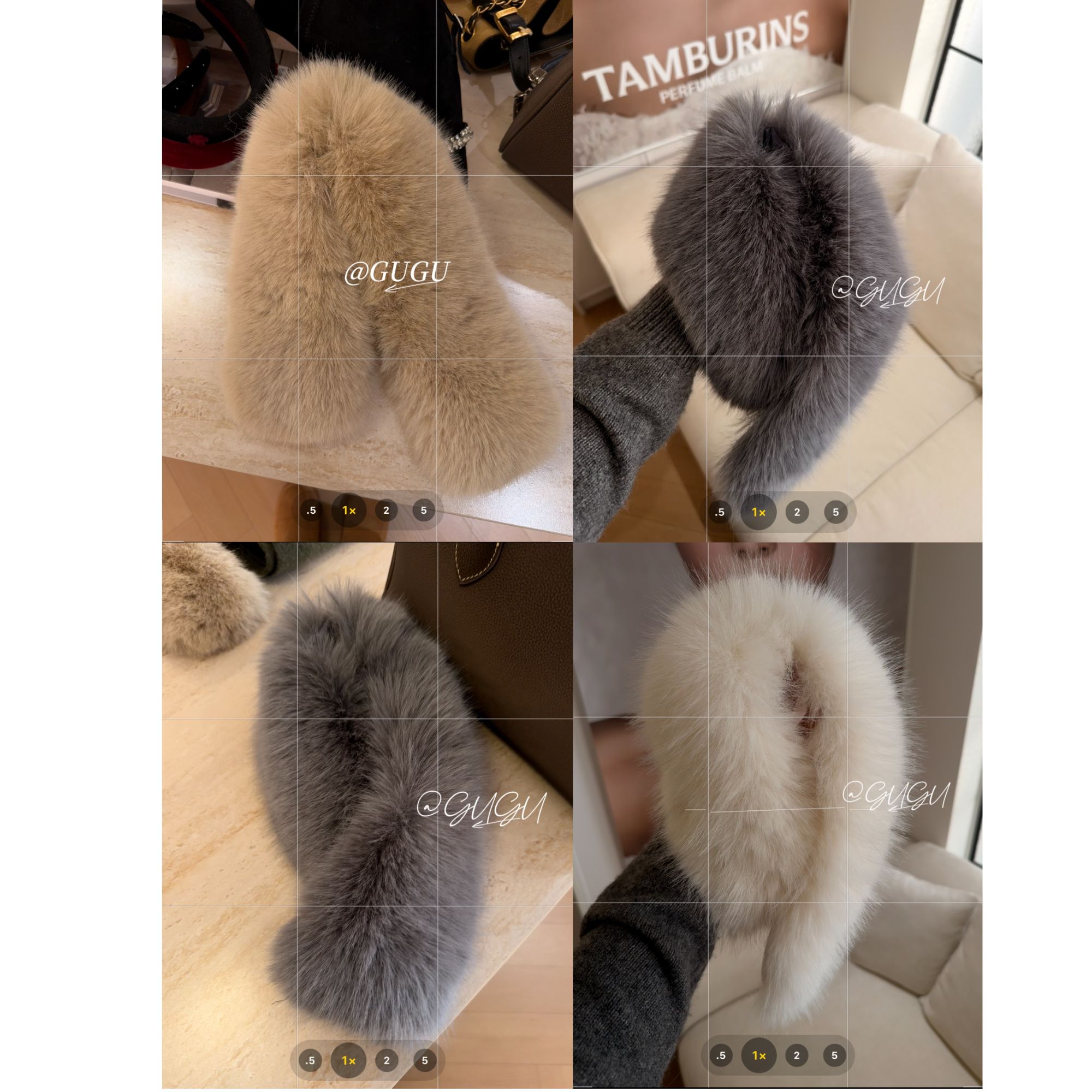 【古古】冬季保暖氛围感百搭单品搭扣围巾韩版毛茸茸围脖G625608