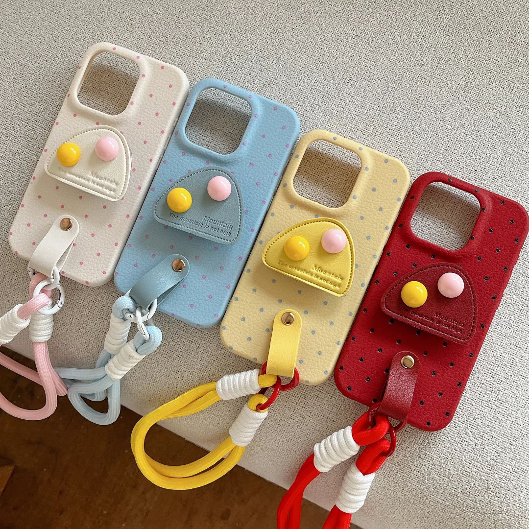 皮革支架苹果16ProMax手机壳iPhone15Pro新13女12软14皮纹XR手绳