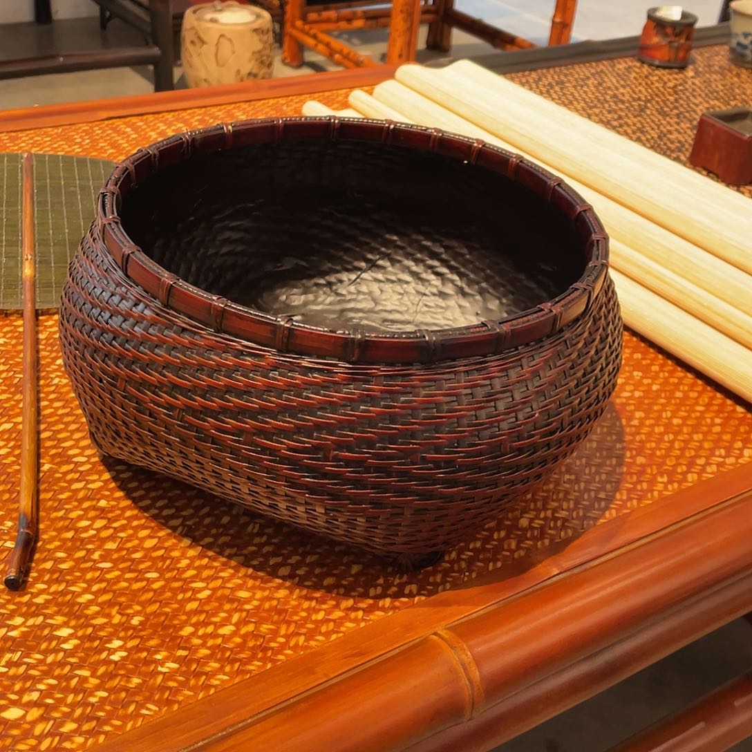 紫砂茶案竹编碳筐大号竹编碳筐大号
