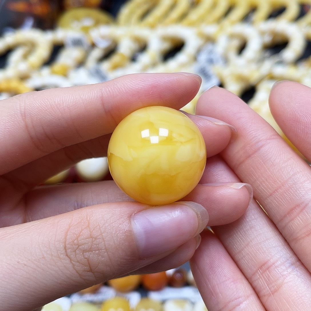 未镶嵌蜜蜡裸石圆珠23.5mm