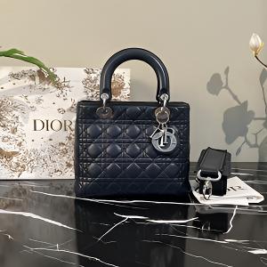 99新 DIOR/迪奥 迪奥 蓝银五格戴妃手提包 C835362 7349
