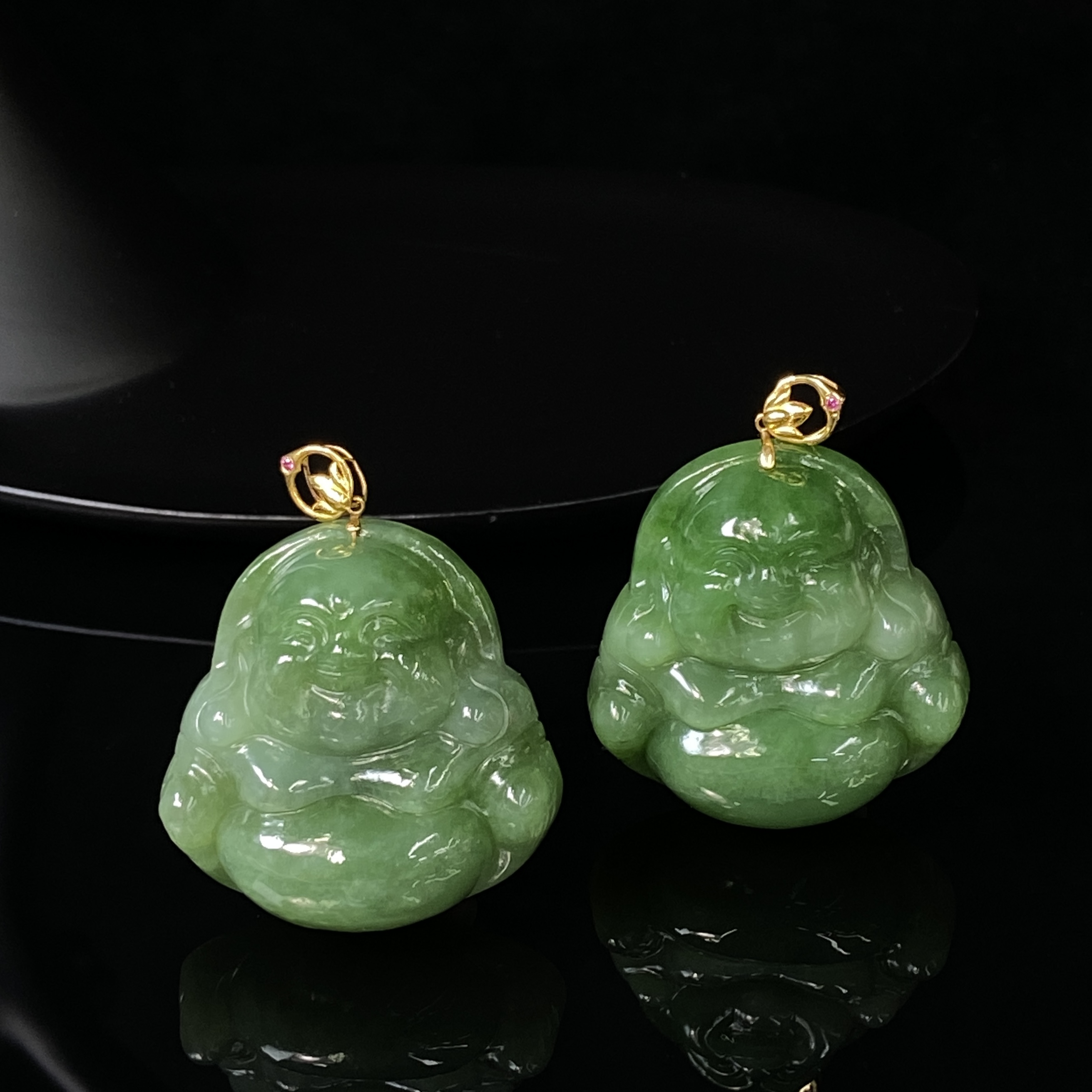 【星浩好物】18k镶和田玉佛公吊坠QT05H471【多样性发一件】配链