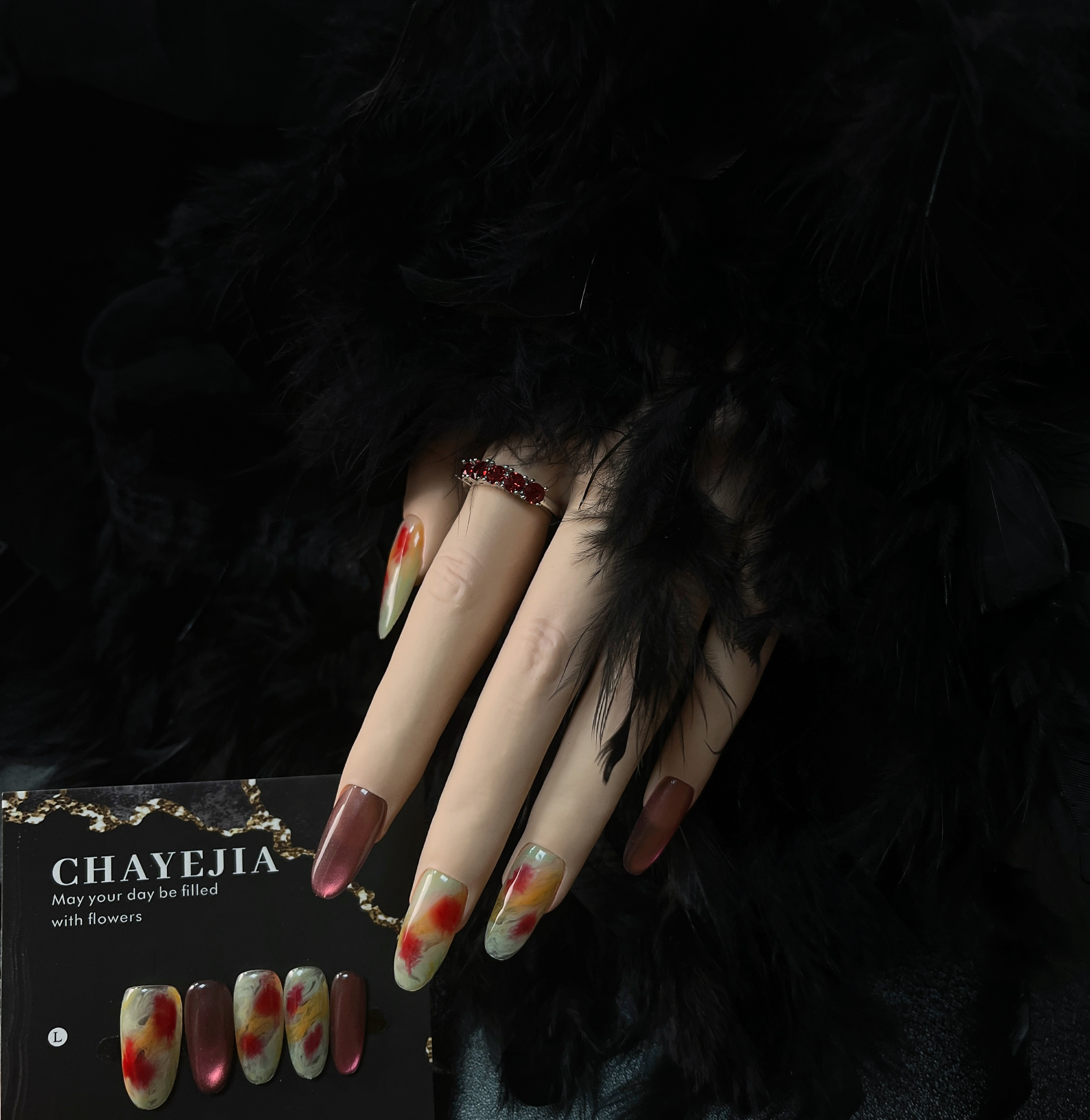 CHAYEJIA 【蔷薇芬芳】纯手工定制穿戴甲