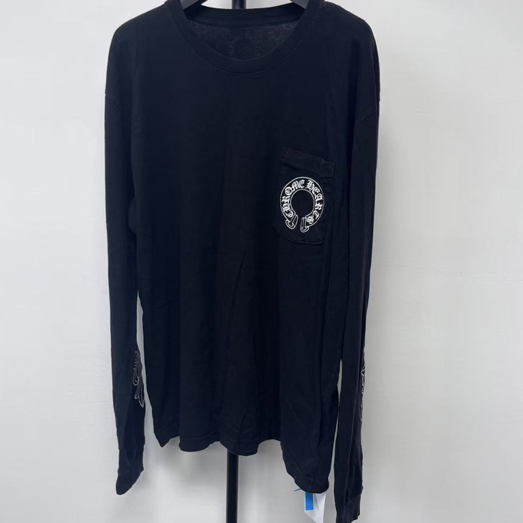 99新 Chrome Hearts/克罗心 图案印花圆领长袖T恤 男款 黑色01802