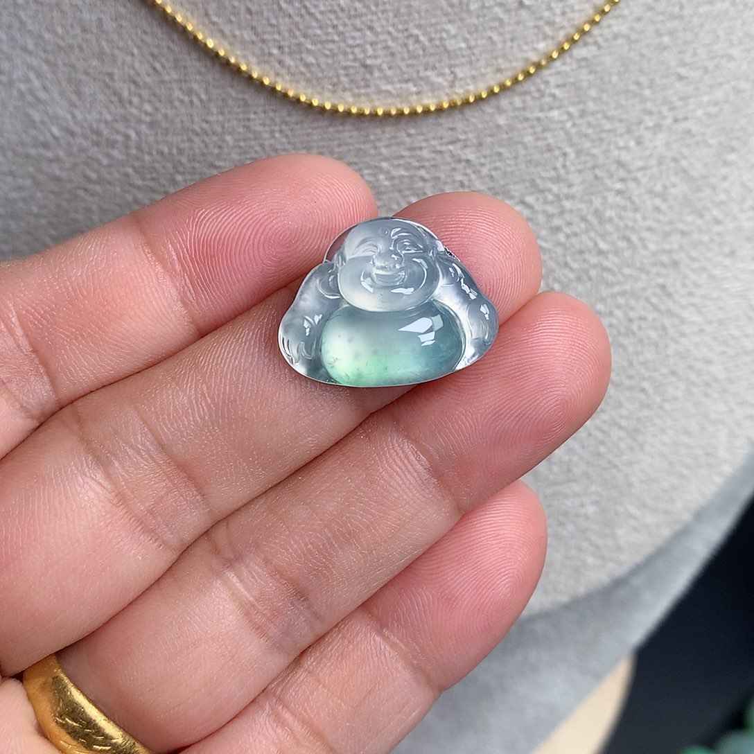 翡翠裸石缅甸天然A货翡翠冰种佛公