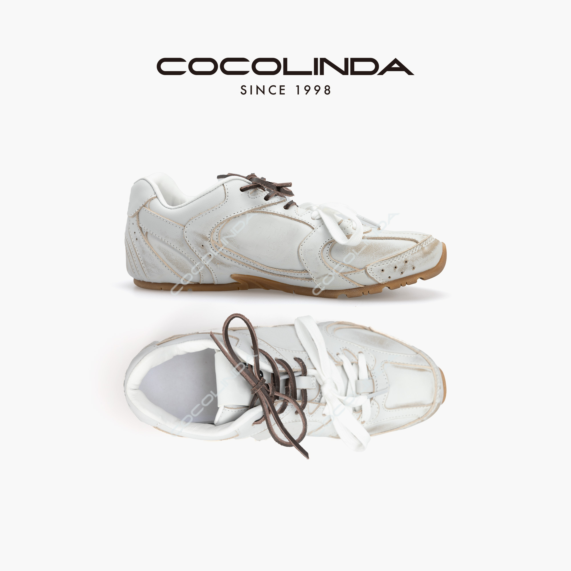 COCOLINDA | 复古拼色圆头运动德训鞋X2440