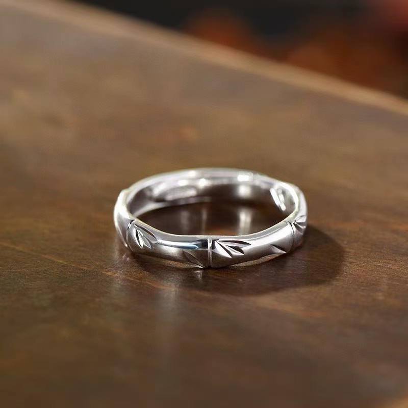 足银戒指 【繁花竹节戒】999纯银女戒✨圈口可调节✨锁住2026最甜CP感