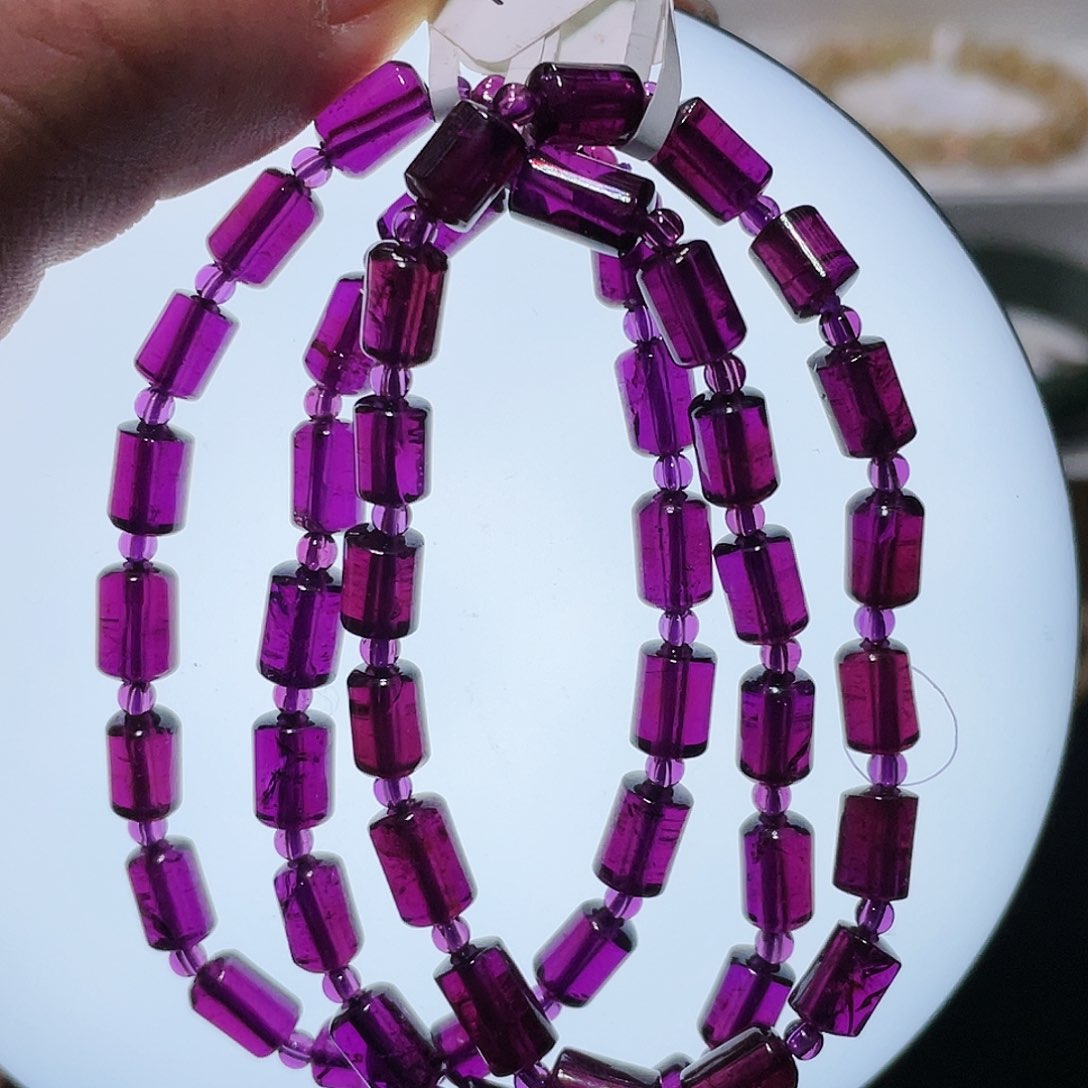 石榴石手链未镶嵌紫牙乌石榴石5.5