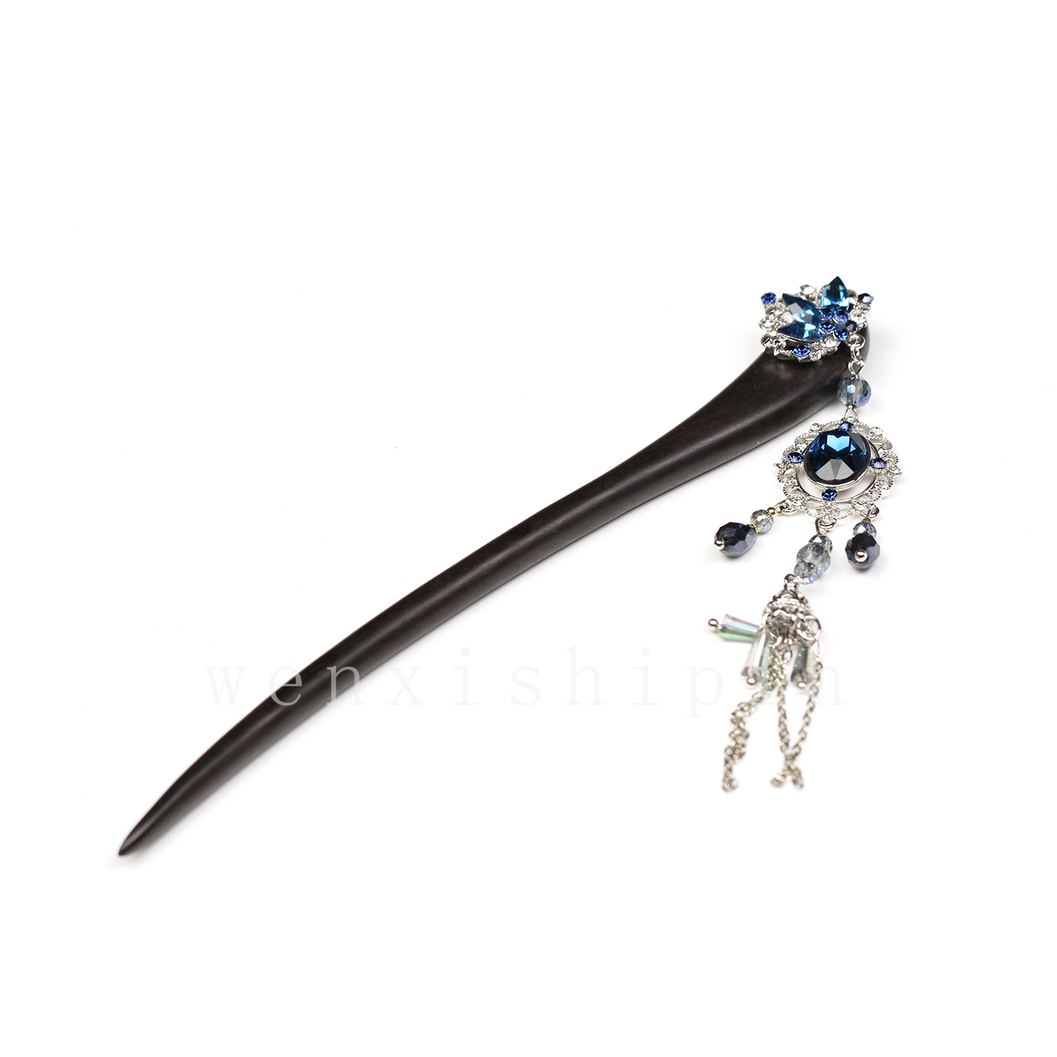 2024宝蓝色新中式发簪18.5CM
