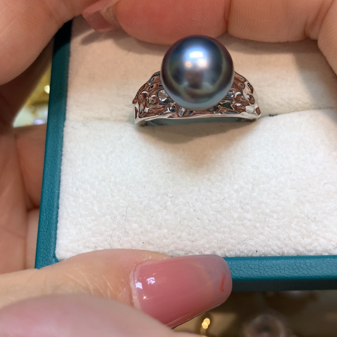 海水珍珠戒指银S925镶嵌