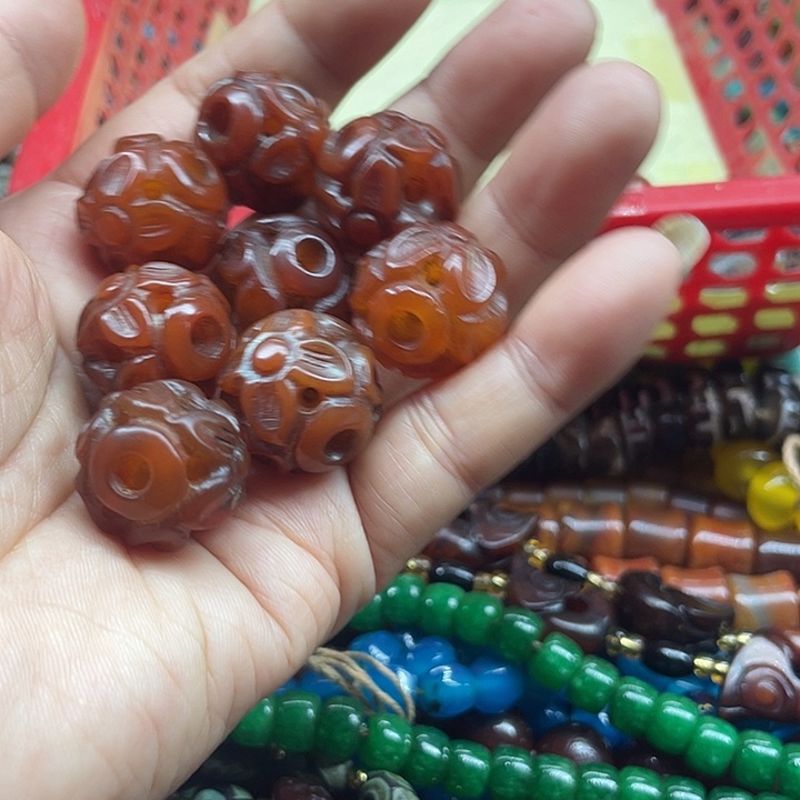 双***️玛瑙/玉髓未镶嵌颈饰