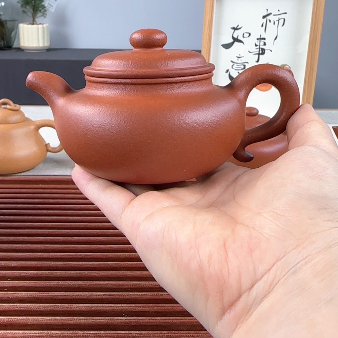 紫砂茶壶仿古精挑红降坡半手230ml