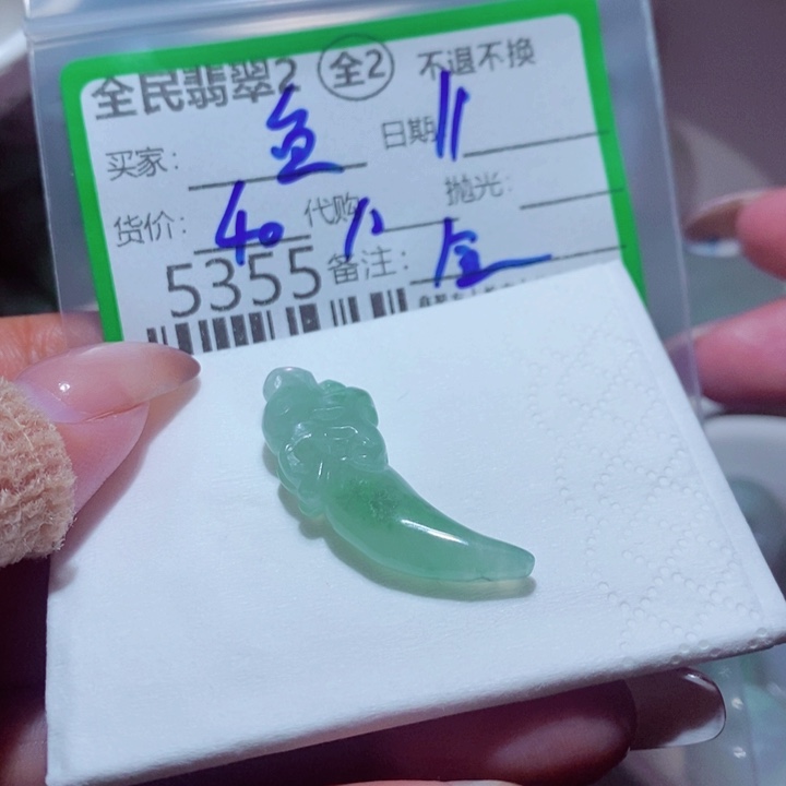 鱼***儿翡翠未镶嵌颈饰我